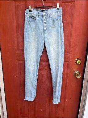 GAP Light Blue High-Rise Skinny Jeans with Button Fly
